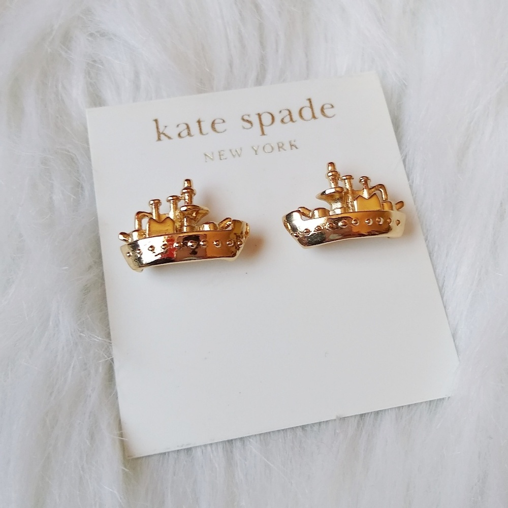 New! Kate Spade Gold Rock the Boat Stud Earrings